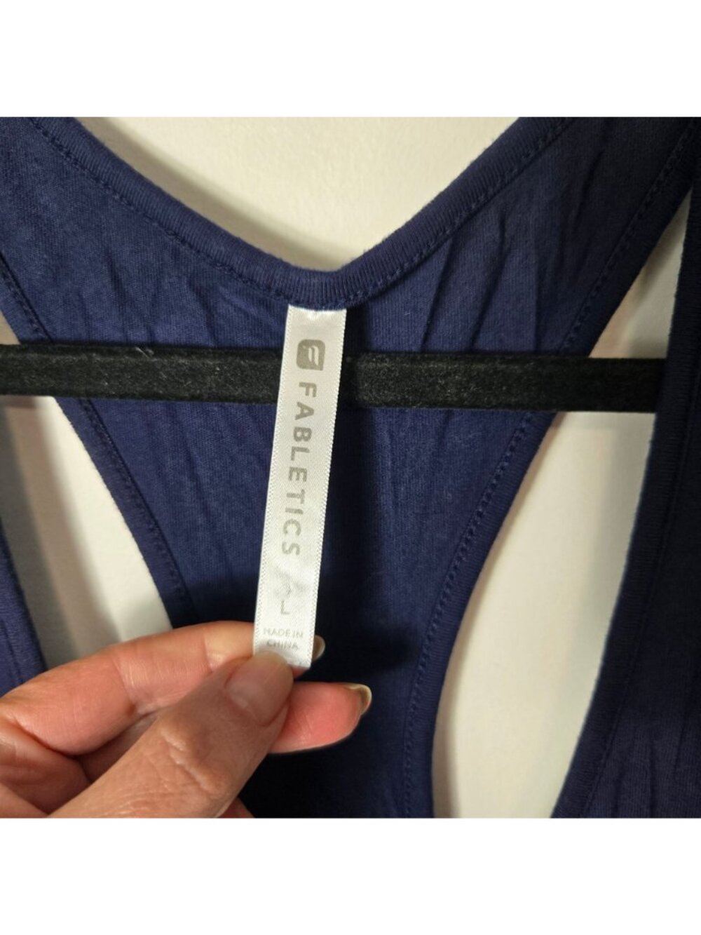 Fabletics Size L Iliana Racerback Sleeveless Maxi Dress Midnight Blue Side Slit - Picture 4 of 8